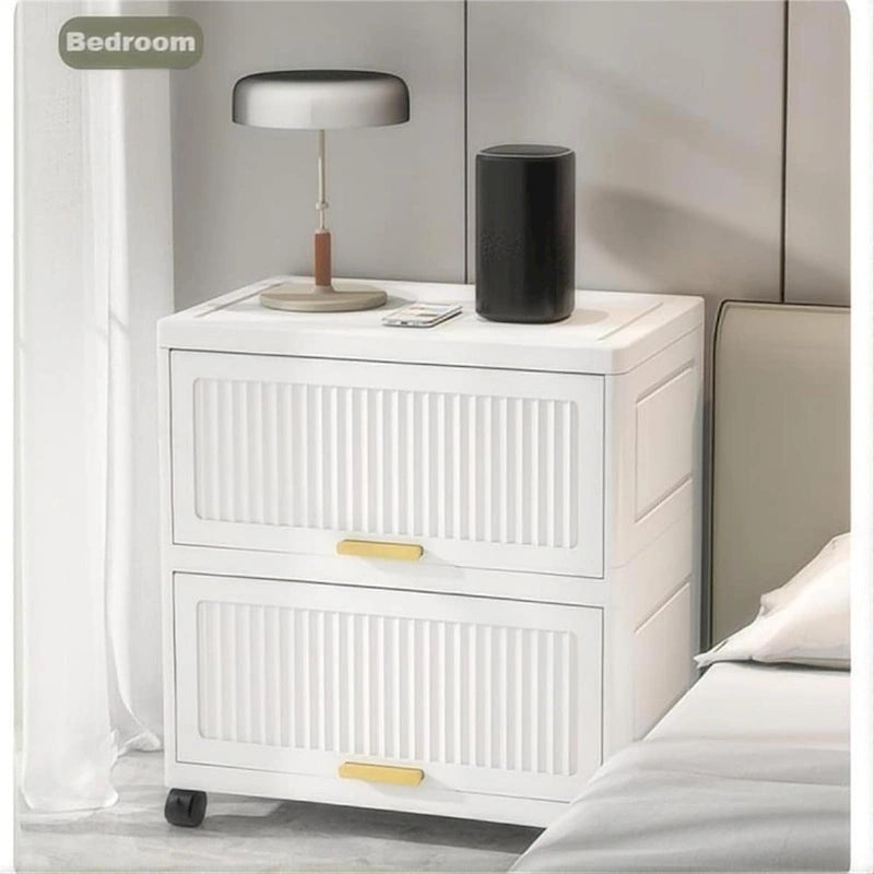 Kitchen Carts, Flip Open Storage Box With Wheels, Movable Storage Cabinet, Kitchen Shelf, Movable Storage Box-White