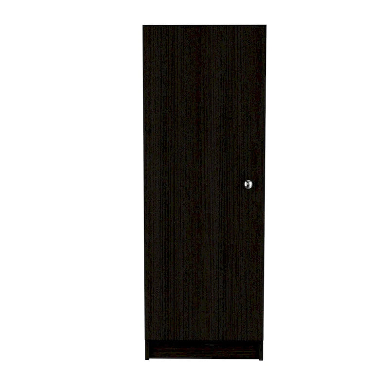 HomeRoots 47 Black Wood Pantry Or Storage Closet - 16.9' X '47.4' X '12.3