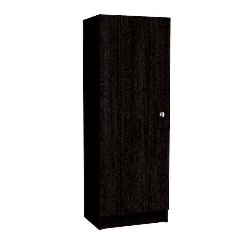 HomeRoots 47 Black Wood Pantry Or Storage Closet - 16.9' X '47.4' X '12.3