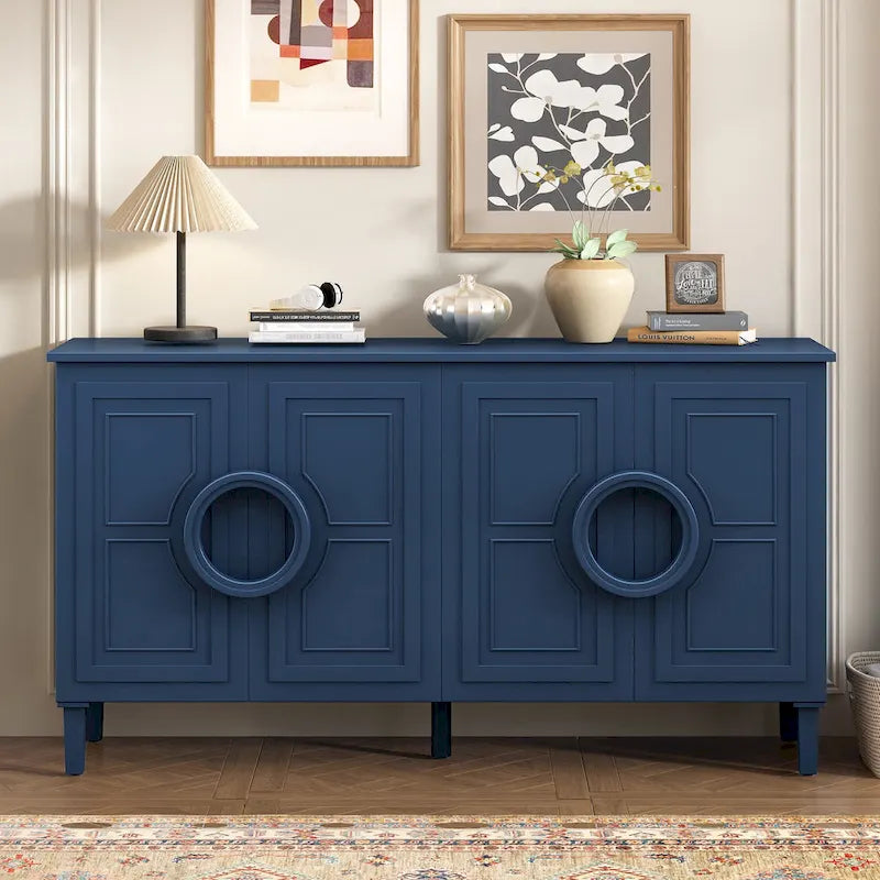 Four-door sideboard with French-Inspired,Suitable for Living Rooms, Entrance and Study Rooms