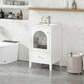 20 Inch Bathroom Vanity With Sink Combo, Modern Bathroom Vanity, Compact Space Bathroom Cabinet With Glass Door, Drawer