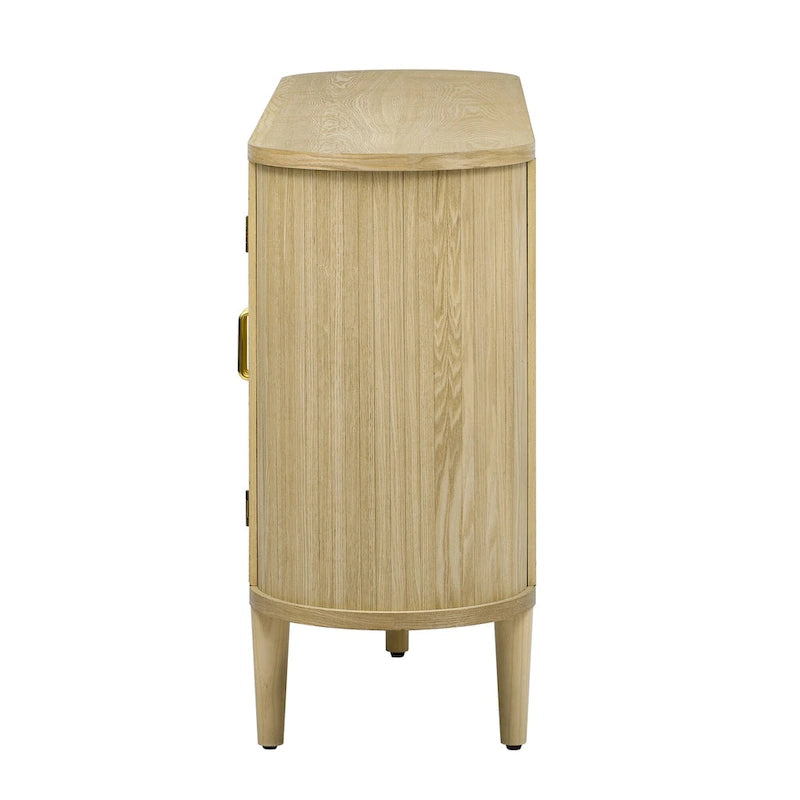 Farmhouse Sideboard Cabinet with Glass Doors & Adjustable Shelves