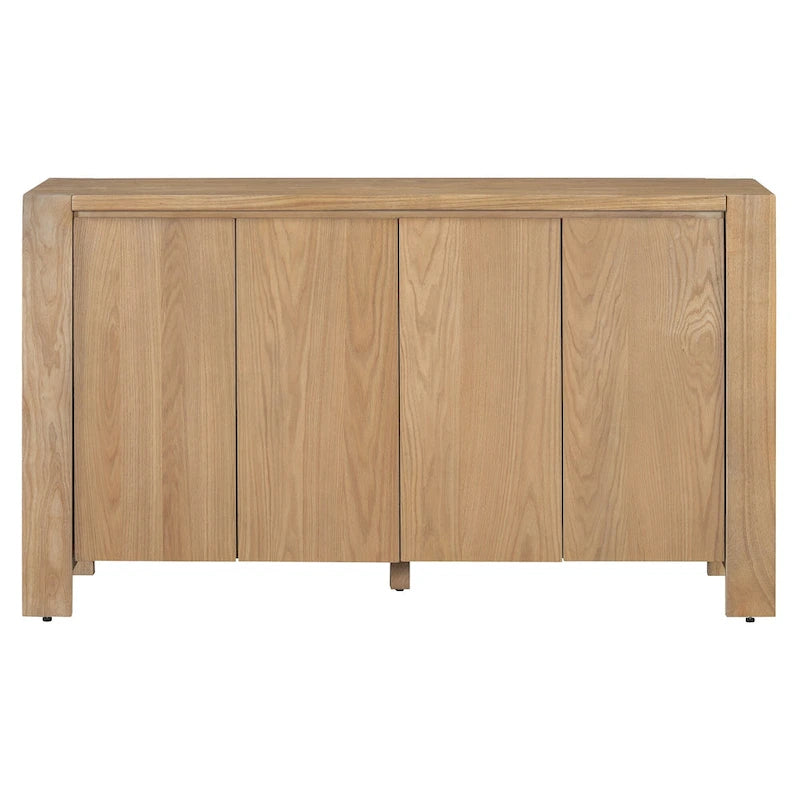 4-Door Distressed Finished Sideboard Buffet Cabinet with Adjustable Shelves