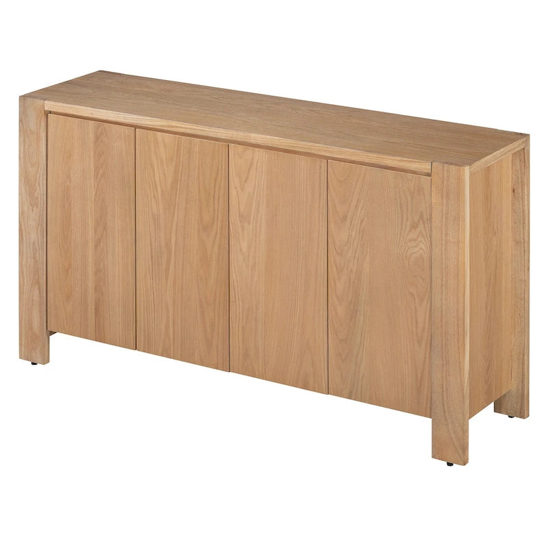 4-Door Distressed Finished Sideboard Buffet Cabinet with Adjustable Shelves