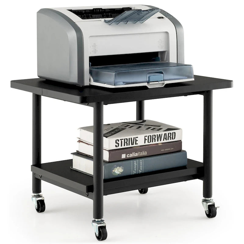 Gymax Printer Stand w/ Storage Under Desk Printer Table w/ 4 Wheels - See Details