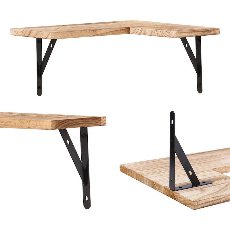 Wood Floating Shelves Set of 3, Wall Mounted Shelves for Bedroom, Bathroom, Living Room, and Kitchen Wall Decor 15.7*11.4in