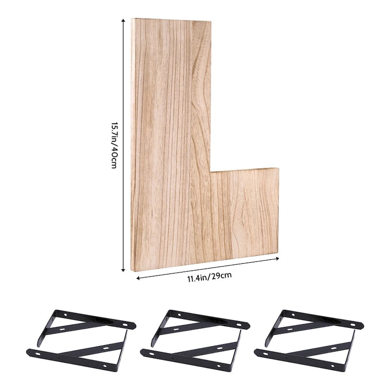 Wood Floating Shelves Set of 3, Wall Mounted Shelves for Bedroom, Bathroom, Living Room, and Kitchen Wall Decor 15.7*11.4in