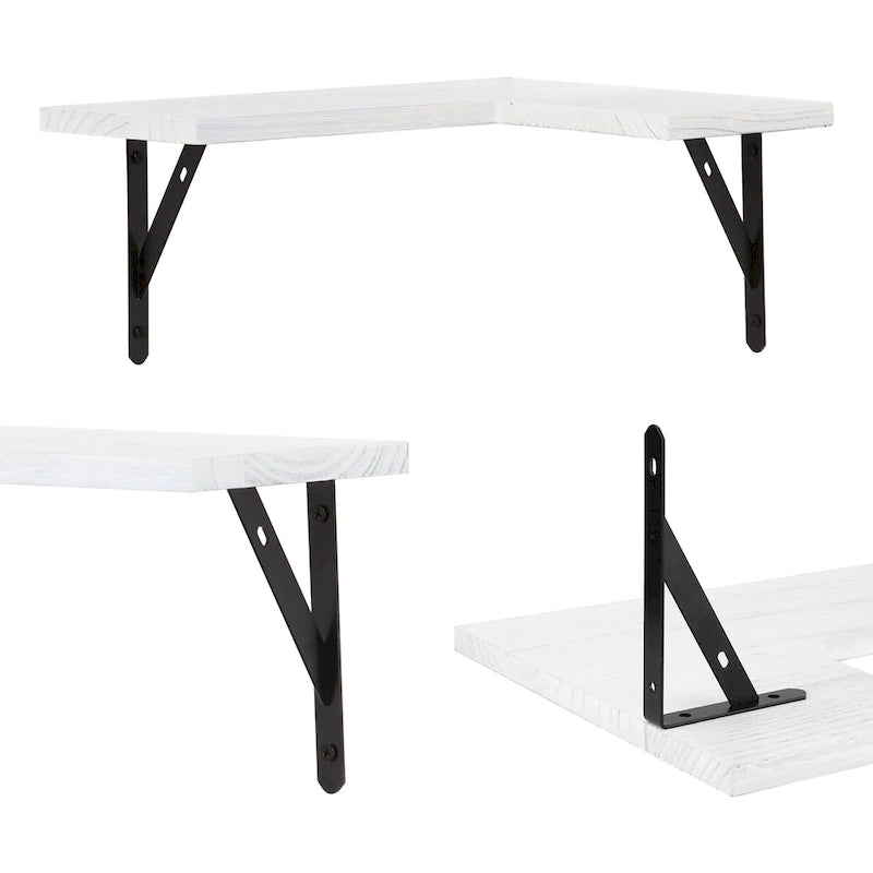 Wood Floating Shelves Set of 3, Wall Mounted Shelves for Bedroom, Bathroom, Living Room, and Kitchen Wall Decor 15.7*11.4in