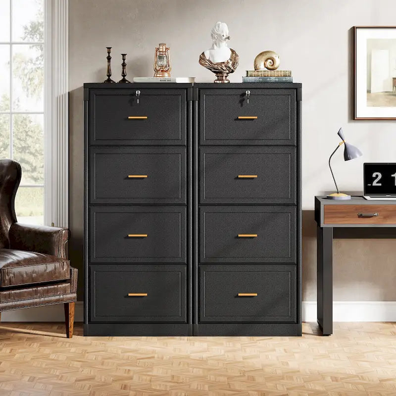 4-Drawer File Cabinet with Lock for A4/Letter/Legal Size Files
