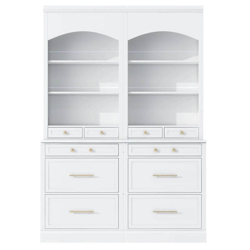 Freestanding Kitchen Pantry Cabinet Combo/Single Kitchen Pantry, Tall Kitchen Hutch with Storage Drawers and Adjustable Shelf