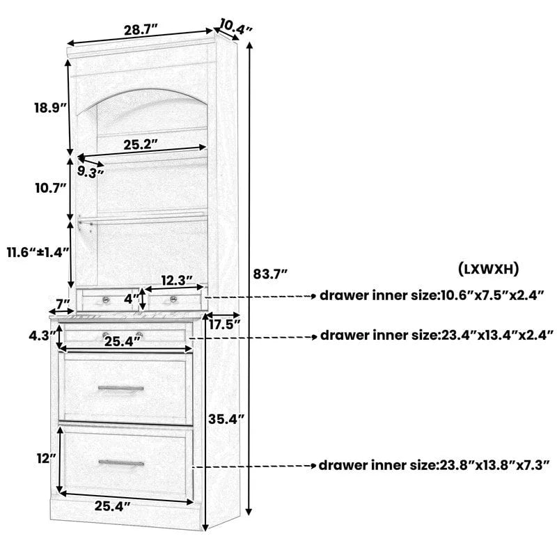 Freestanding Kitchen Pantry Cabinet Combo/Single Kitchen Pantry, Tall Kitchen Hutch with Storage Drawers and Adjustable Shelf