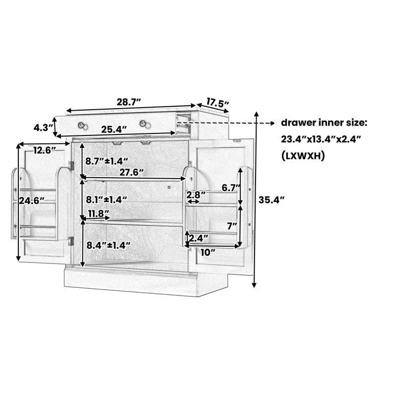 Freestanding Kitchen Pantry Cabinet Combo/Single Kitchen Pantry, Tall Kitchen Hutch with Storage Drawers and Adjustable Shelf