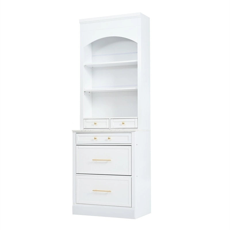 Freestanding Kitchen Pantry Cabinet Combo/Single Kitchen Pantry, Tall Kitchen Hutch with Storage Drawers and Adjustable Shelf