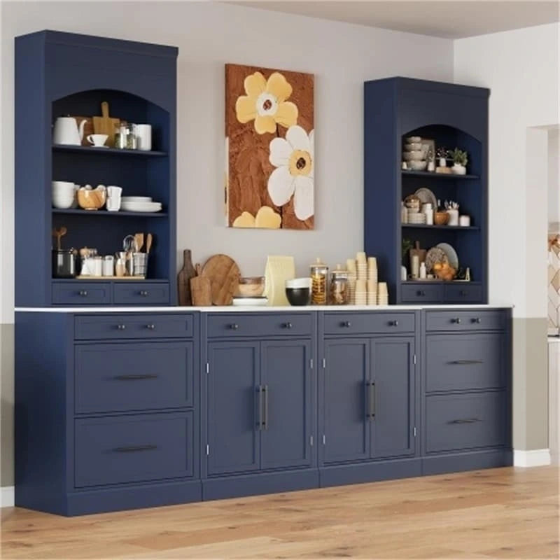 Freestanding Kitchen Pantry Cabinet Combo/Single Kitchen Pantry, Tall Kitchen Hutch with Storage Drawers and Adjustable Shelf