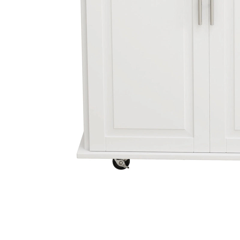 Kitchen Island Cart With 2 Door Cabinet And Three Drawers(no include stool)