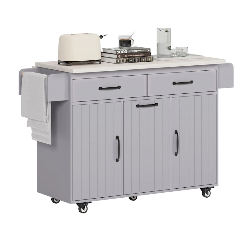 Kitchen Island With Trash Can Storage Cabinet(no include stool)