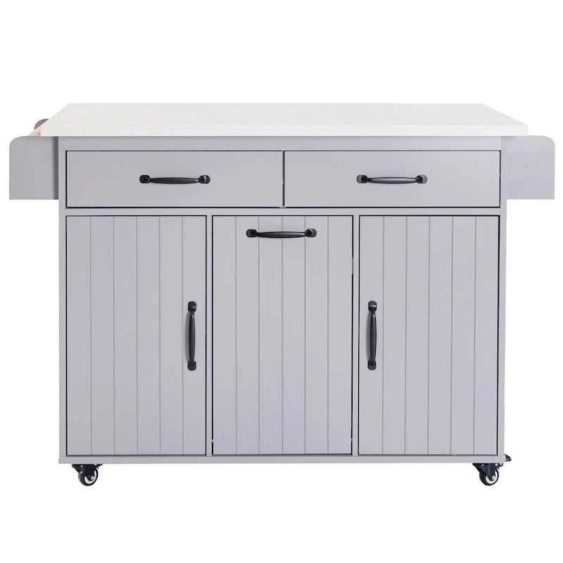Kitchen Island With Trash Can Storage Cabinet(no include stool)