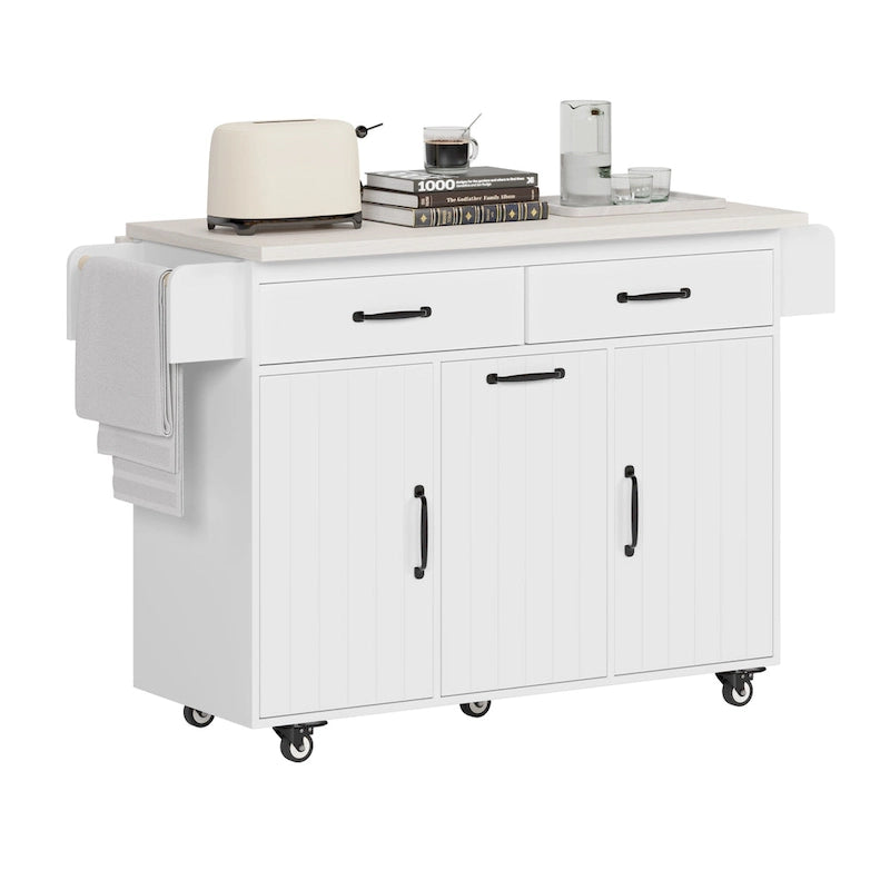 Kitchen Island With Trash Can Storage Cabinet(no include stool)