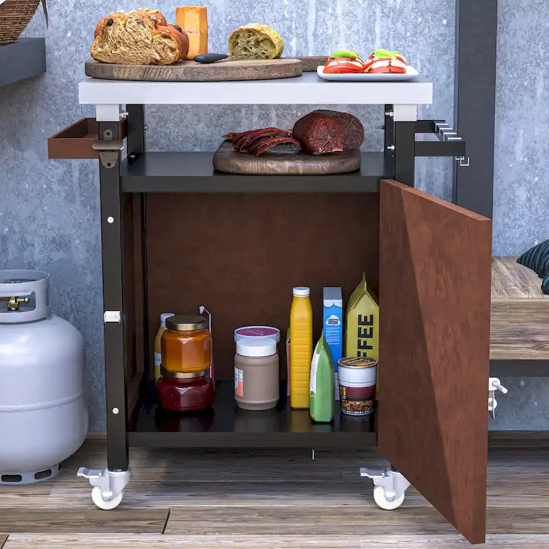 Outdoor Grill Cart With Stainless Steel Tabletop(no include stool)