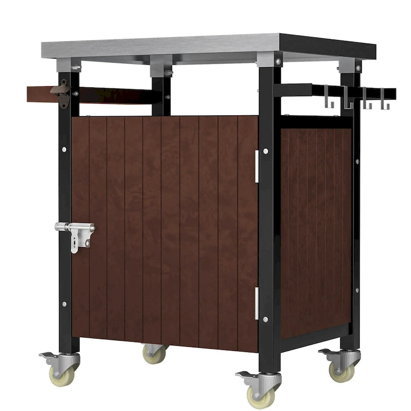 Outdoor Grill Cart With Stainless Steel Tabletop(no include stool)