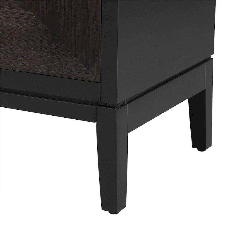Wood Storage Cabinet 4-Door Sideboard with Brushed Doors, Kitchen Buffet Sideboard with Acrylic Handles for Kitchen