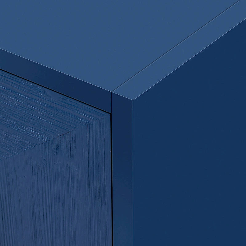 Wood Storage Cabinet 4-Door Sideboard with Brushed Doors, Kitchen Buffet Sideboard with Acrylic Handles for Kitchen