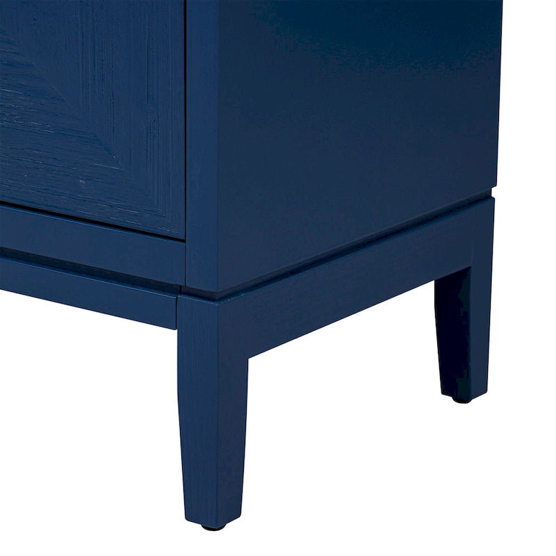 Wood Storage Cabinet 4-Door Sideboard with Brushed Doors, Kitchen Buffet Sideboard with Acrylic Handles for Kitchen