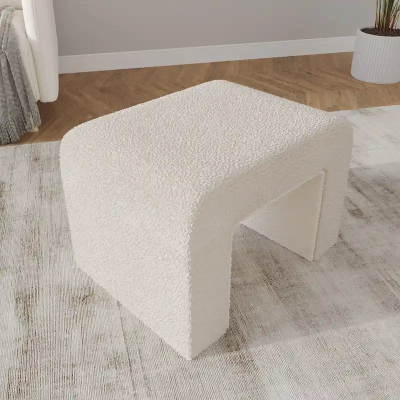 Vint 26 Modern Bench Upholstered in Velvet or Boucle With Padded Foam Seat for Living Room Bedroom Home Office