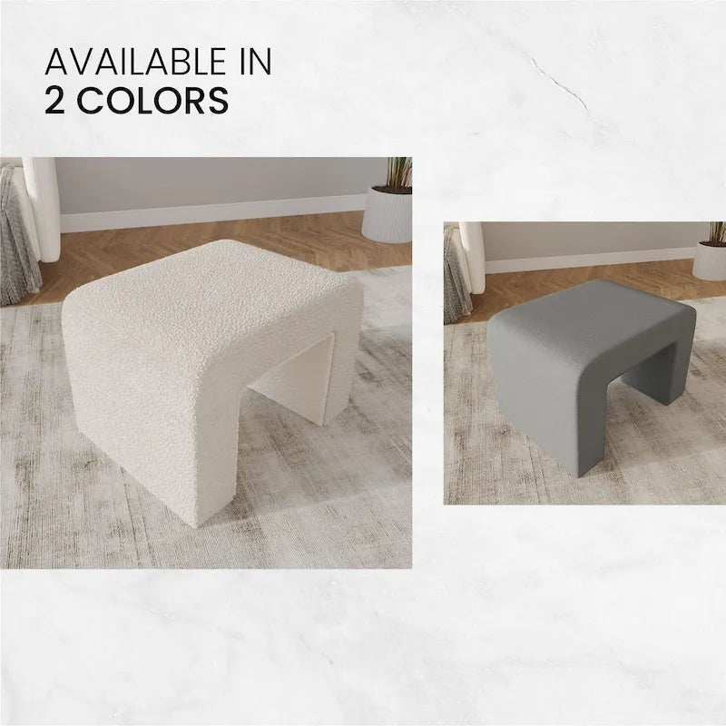 Vint 26 Modern Bench Upholstered in Velvet or Boucle With Padded Foam Seat for Living Room Bedroom Home Office