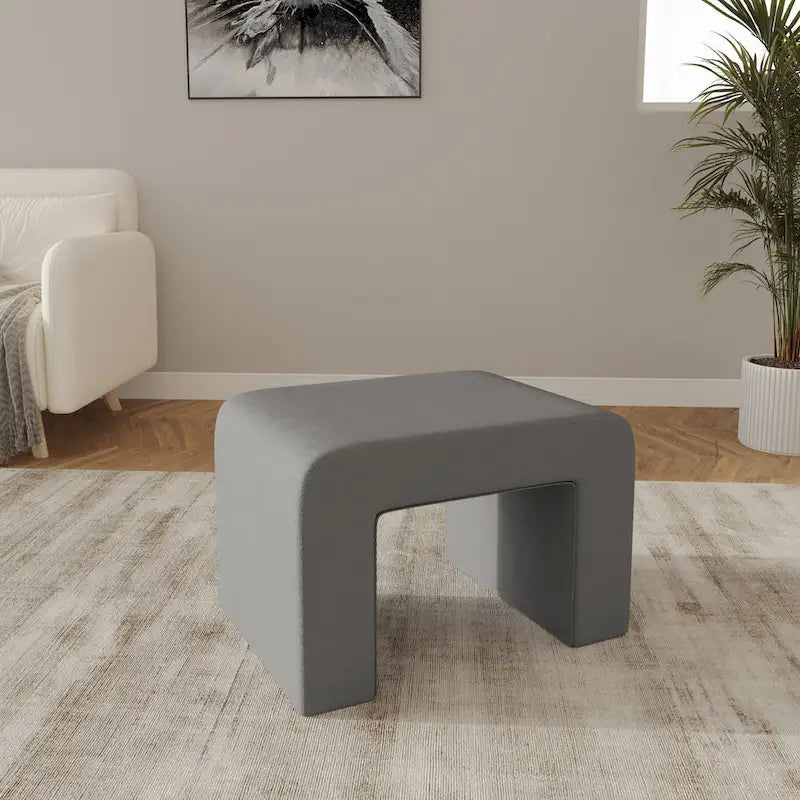 Vint 26 Modern Bench Upholstered in Velvet or Boucle With Padded Foam Seat for Living Room Bedroom Home Office