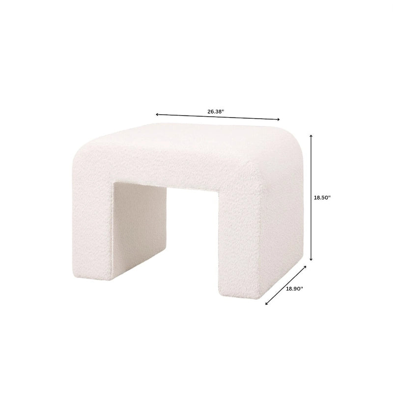 Vint 26 Modern Bench Upholstered in Velvet or Boucle With Padded Foam Seat for Living Room Bedroom Home Office