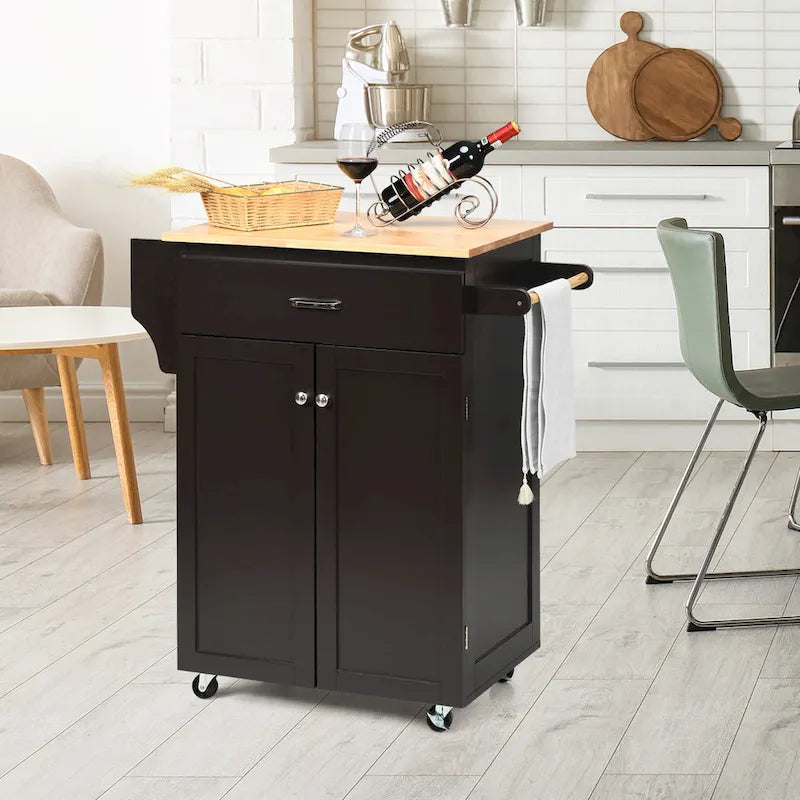 Gymax Rolling Kitchen Island Utility Kitchen Cart Storage Cabinet - See Details