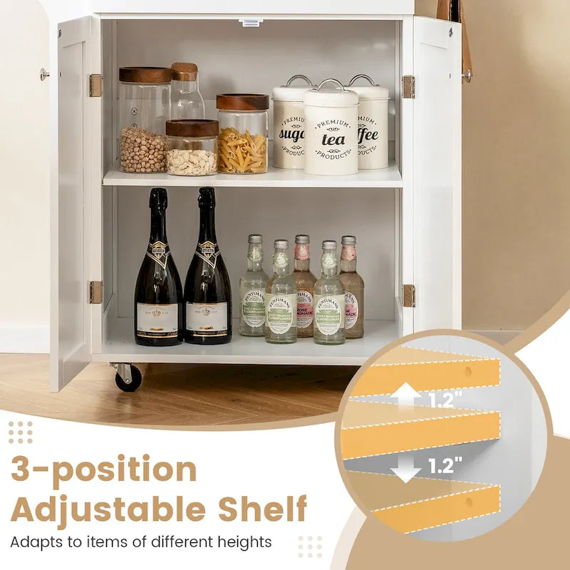 Gymax Rolling Kitchen Island Utility Kitchen Cart Storage Cabinet - See Details