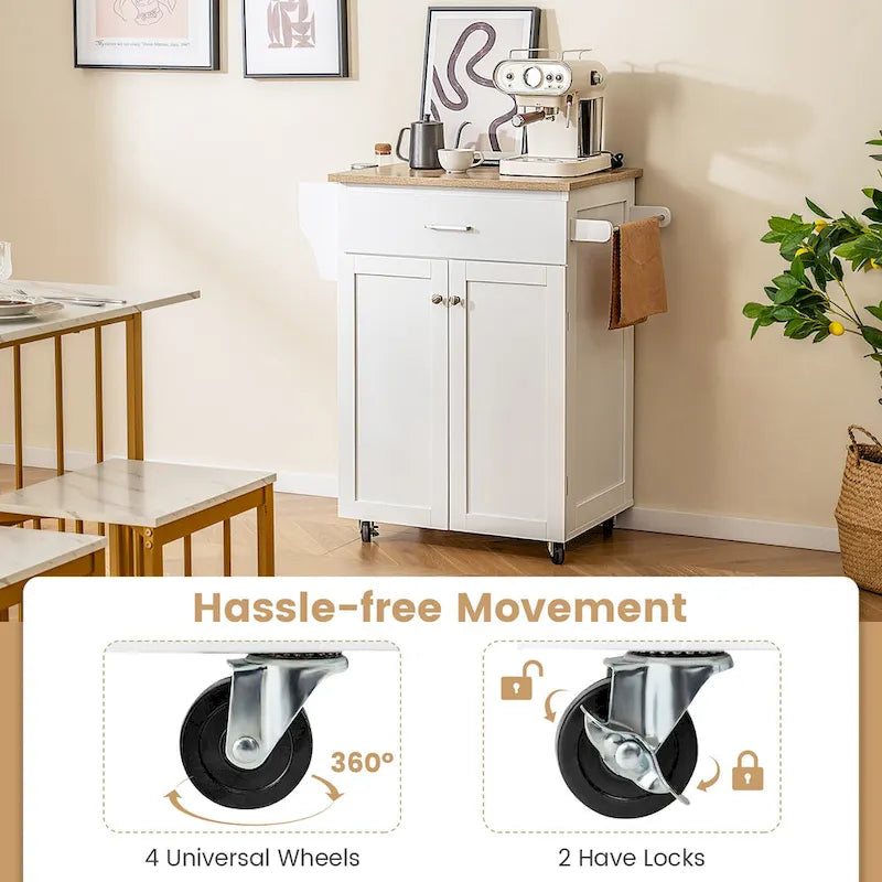 Gymax Rolling Kitchen Island Utility Kitchen Cart Storage Cabinet - See Details