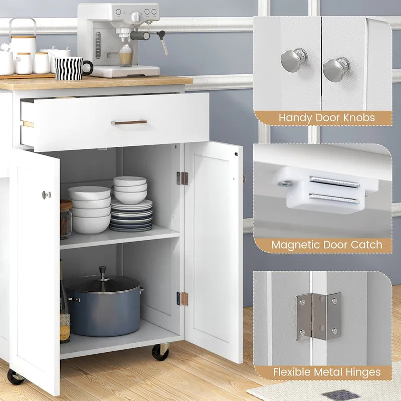 Gymax Rolling Kitchen Island Utility Kitchen Cart Storage Cabinet - See Details