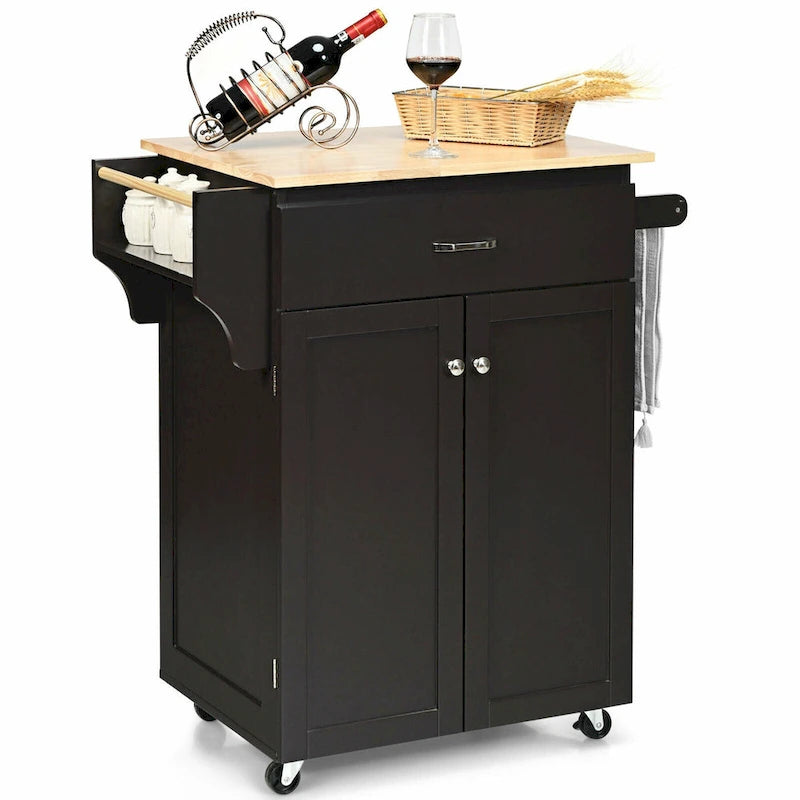 Gymax Rolling Kitchen Island Utility Kitchen Cart Storage Cabinet - See Details