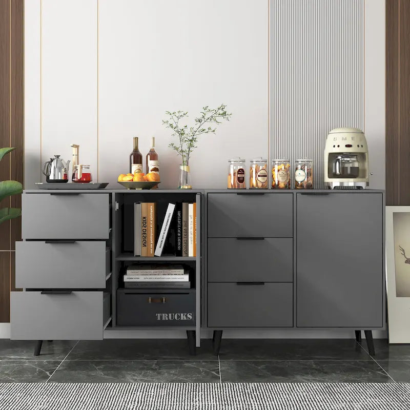 Modern Storage Cabinet with 3 Drawers and Adjustable Shelf for Living Room, Home Office, Entryway