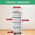 Multi-Tier Rotating Storage Basket with Wheels for Vegetables Fruits Groceries in Kitchen Household Organizer