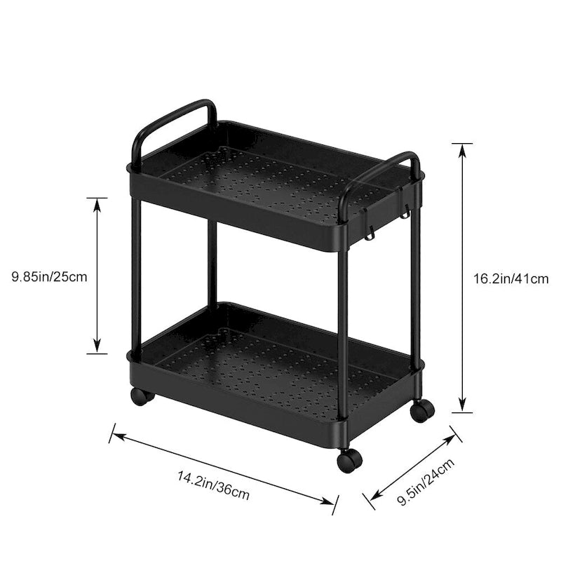 Storage Cart, Shelf Organizer Mobile Shelving, Multifunction Movable Storage Organizer