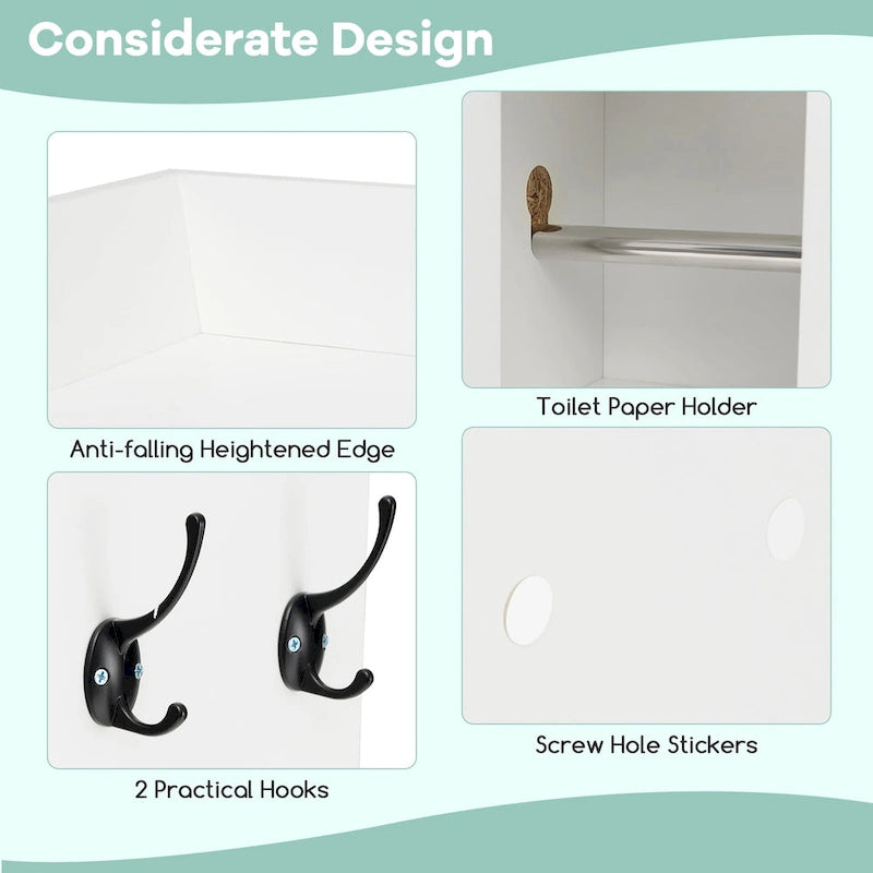 Gymax Over The Toilet Storage Cabinet w/ Sliding Barn Door Adjustable