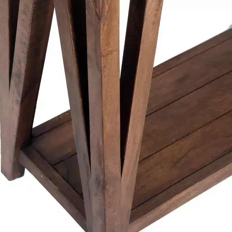Meuble TV/console multimédia de 52 pouces — Dessus aspect béton, bois gris clair/marron