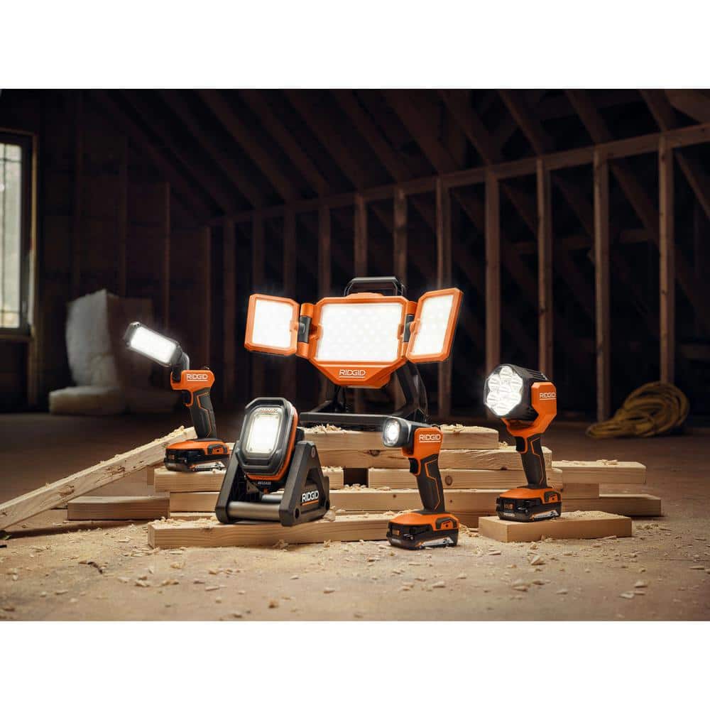 18V Cordless LED Spotlight with (2) 4.0 Ah Batteries, Charger, and Bag R8699B-AC93044SBN