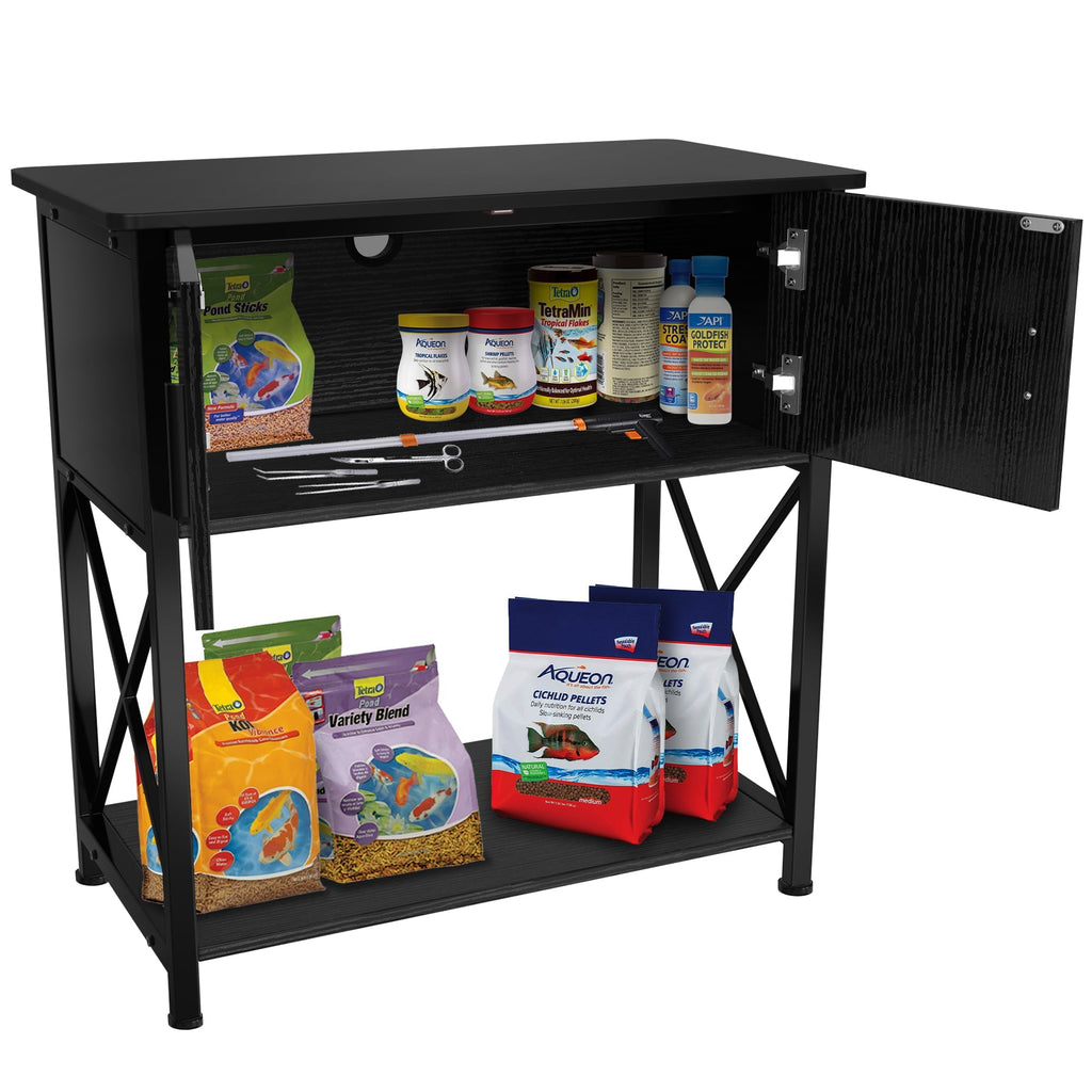 29 Gallon Aquarium Stand Metal Fish Tank Stand with Cabinet,30.7
