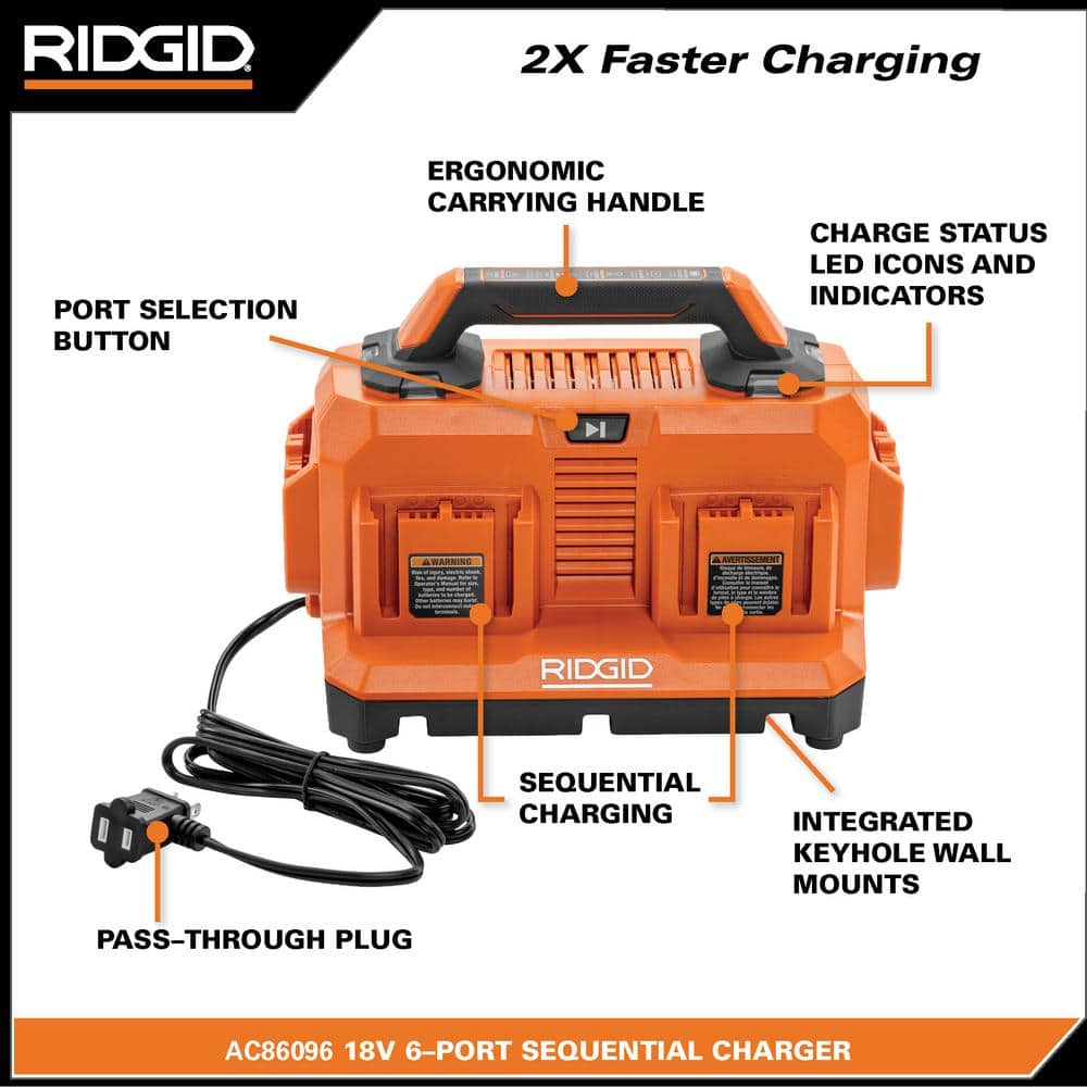 18V 6-Port Sequential Charger AC86096