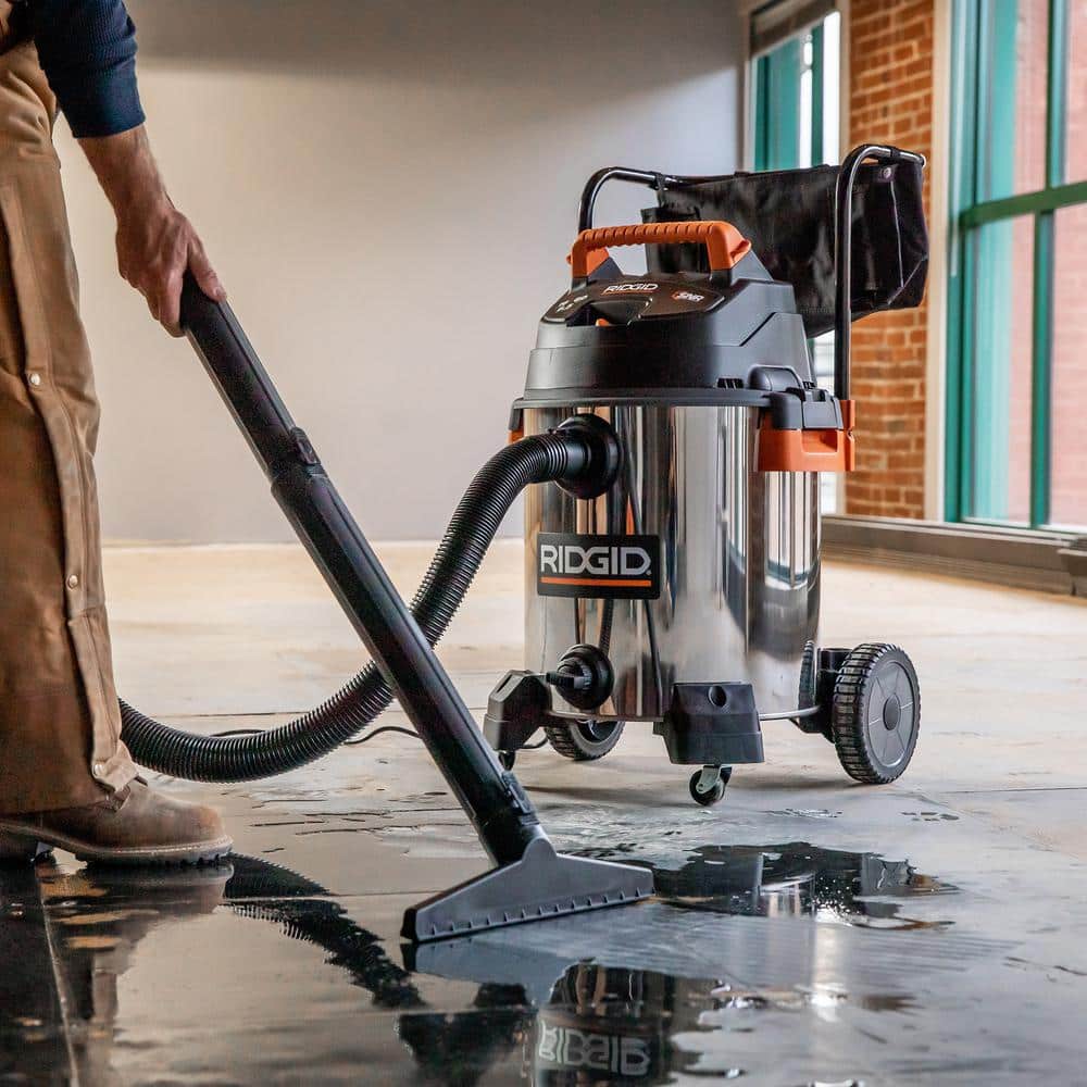 16 Gallon 6.5 Peak HP Stainless Steel Wet/Dry Shop Vacuum with Fine Dust Filter, Locking Hose and Accessories WD1956