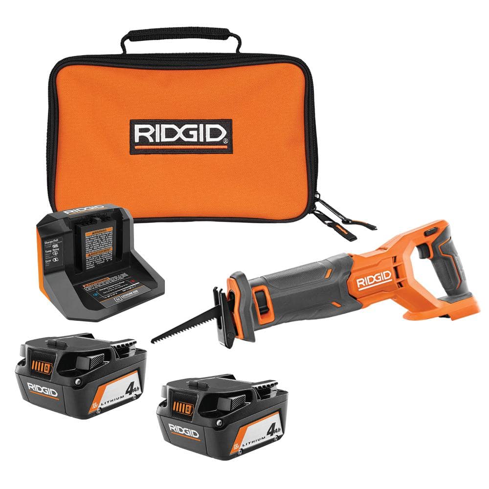18V Cordless Reciprocating Saw with (2) 4.0 Ah Batteries, 18V Charger, and Bag R8646B-AC93044SBN