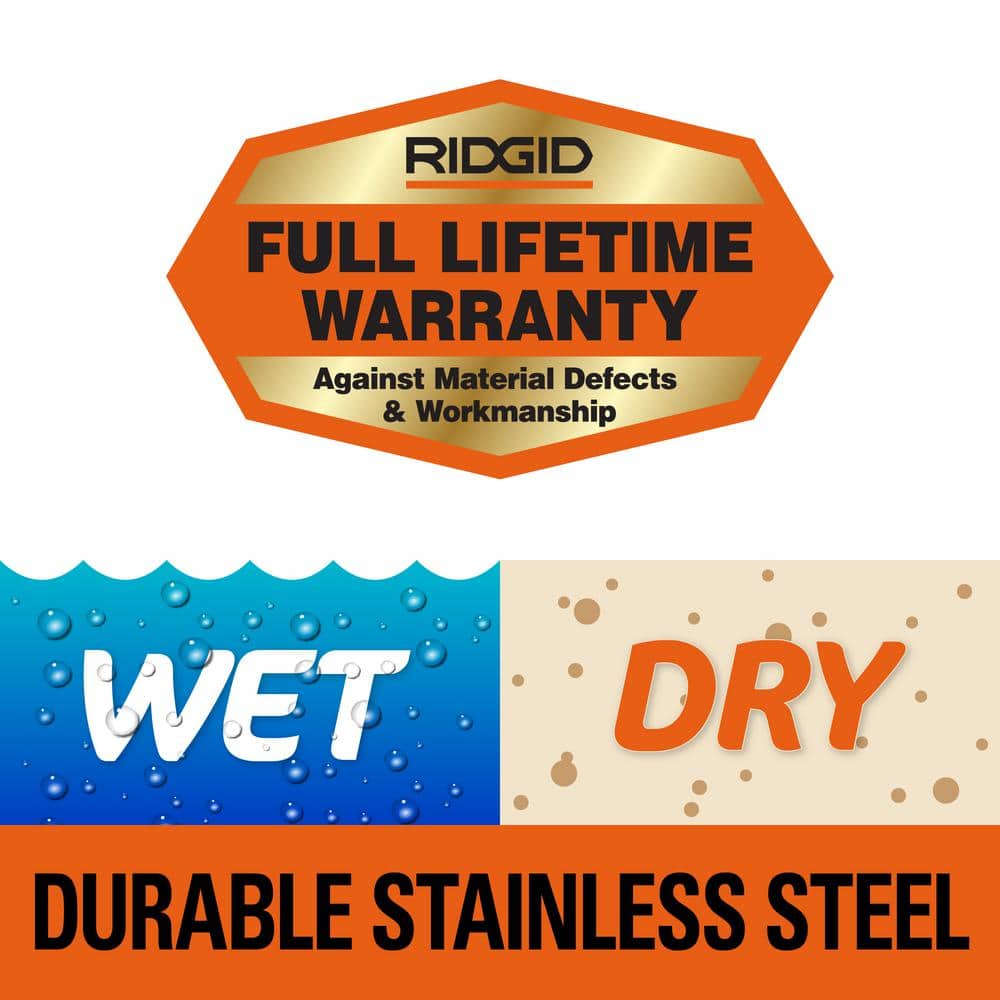 16 Gallon 6.5 Peak HP Stainless Steel Wet/Dry Shop Vacuum with Fine Dust Filter, Locking Hose and Accessories WD1956