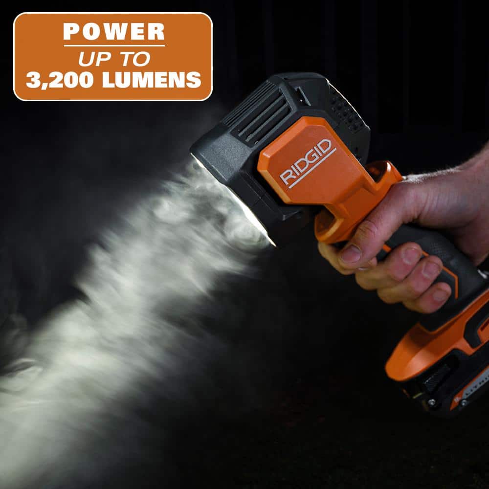 18V Cordless LED Spotlight with (2) 4.0 Ah Batteries, Charger, and Bag R8699B-AC93044SBN