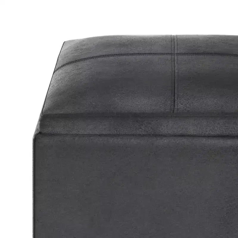 Pouf de rangement carré avec plateau - 43 cm