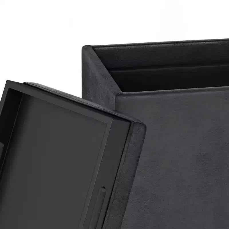 Pouf de rangement carré avec plateau - 43 cm